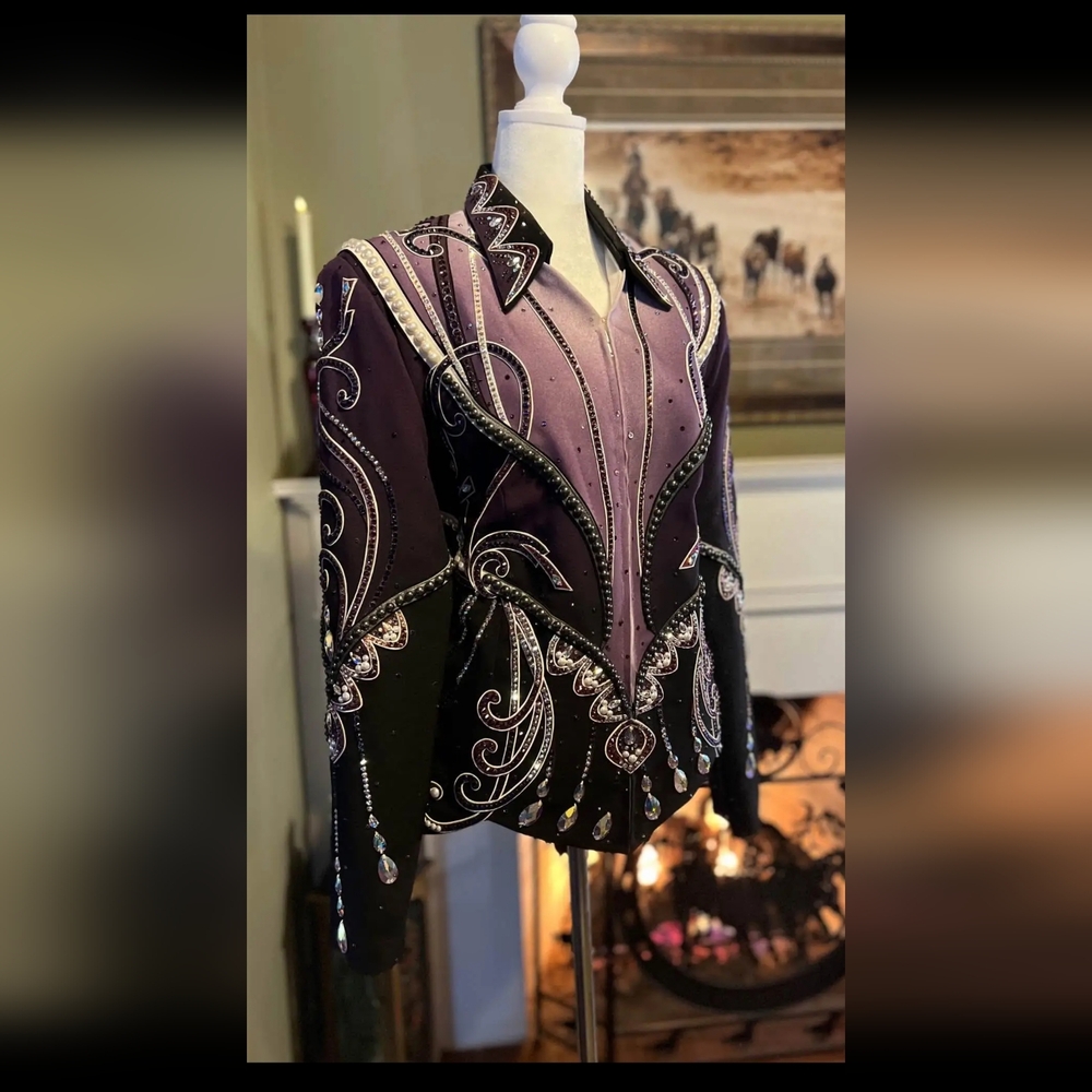 Berry Fit Custom Purple Ombre Showmanship Jacket One Of A Kind LG-XL 13/14